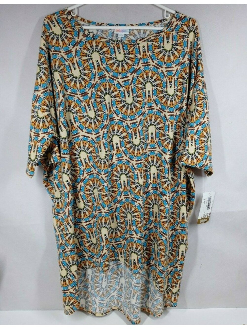 NWT Lularoe Irma Tunic Multicolor With Goofy Swirl Design Size 2XL